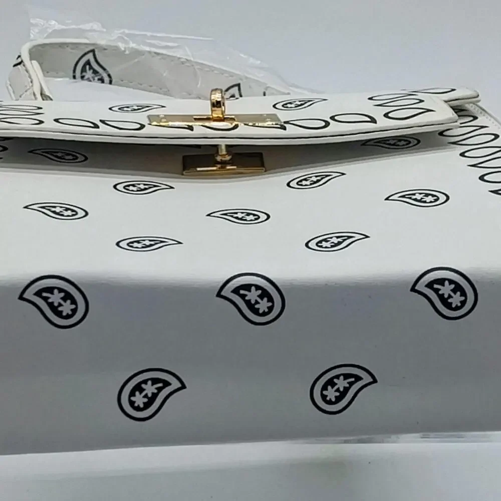 Faux leather bandana print crossbody